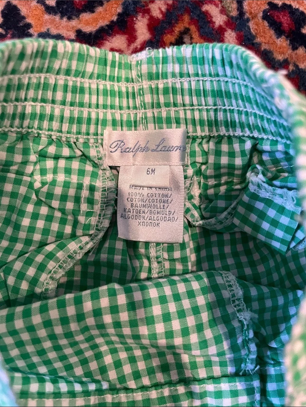 Ralph Lauren Green Gingham Shorts